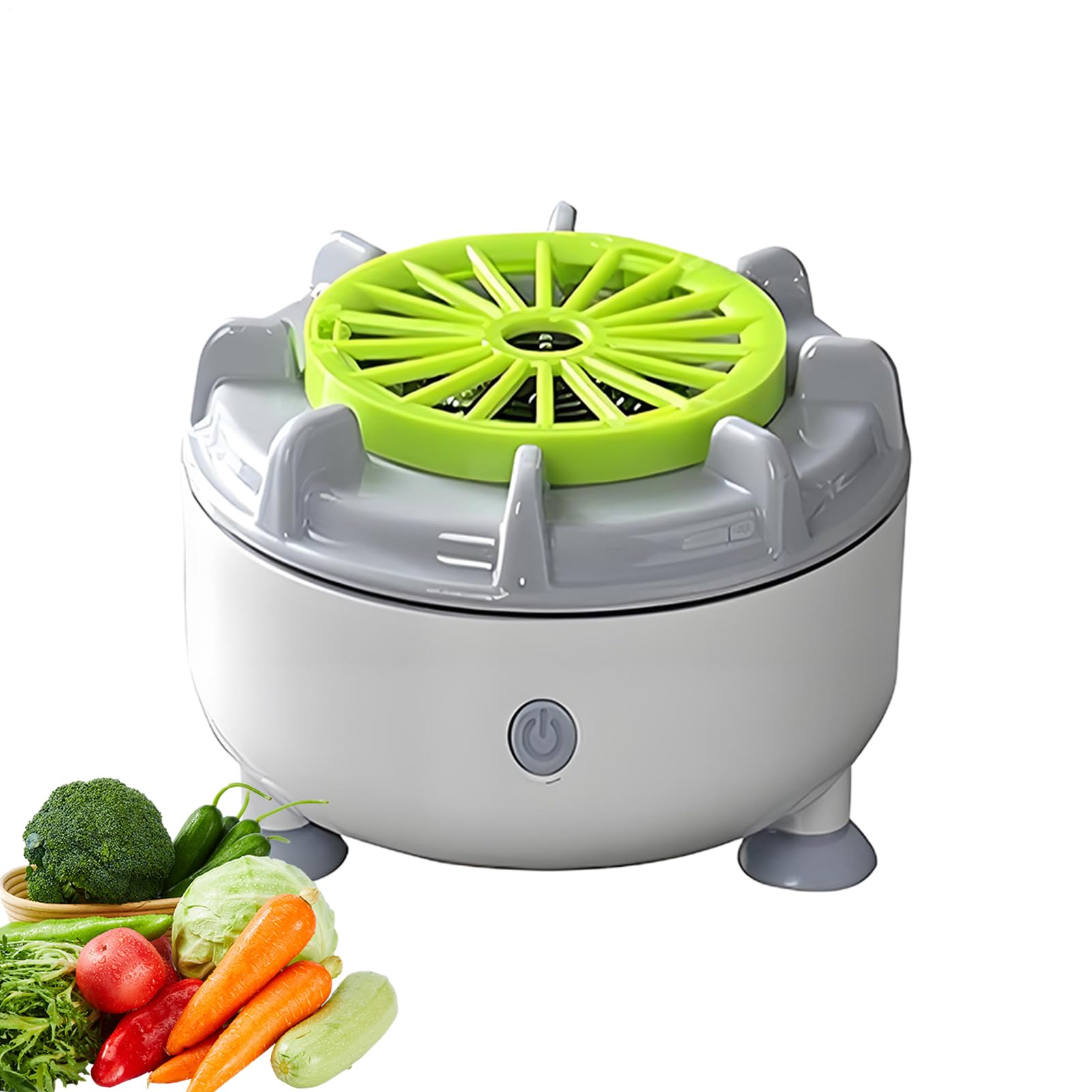 Fruit and Vegetable Washer, Automatic Cleaning Machine with Smart Technology, Multi-Purpose Food Purifier and Produce Cleaner for Lettuce, Salad, Eggs, Strawberries, White Gray