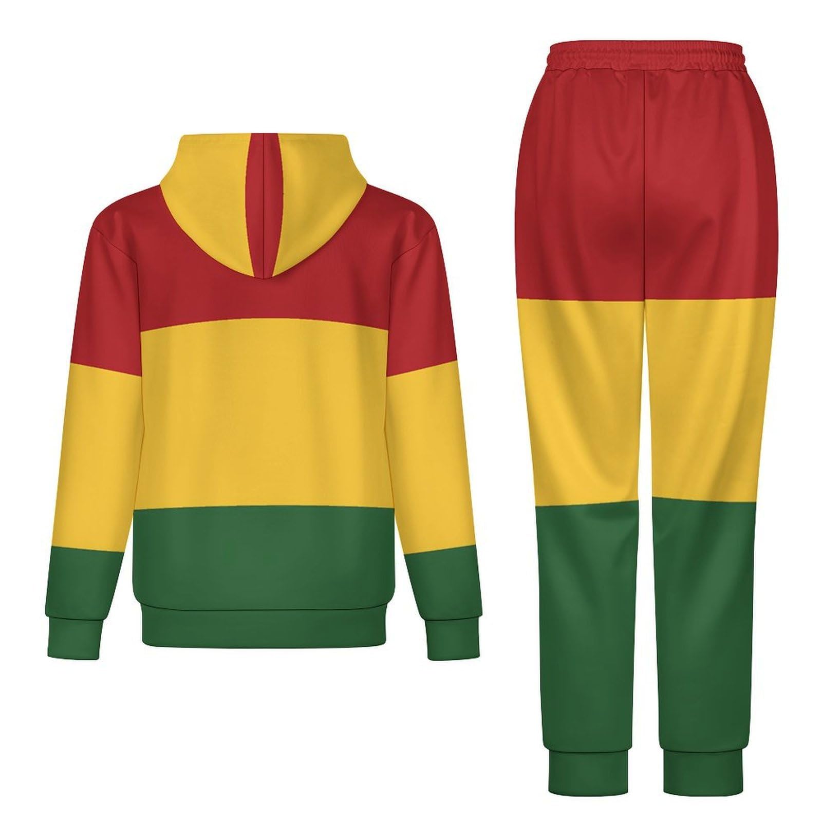 Felpa con cappuccio unisex con bandiera reggae Rasta, 2 pezzi