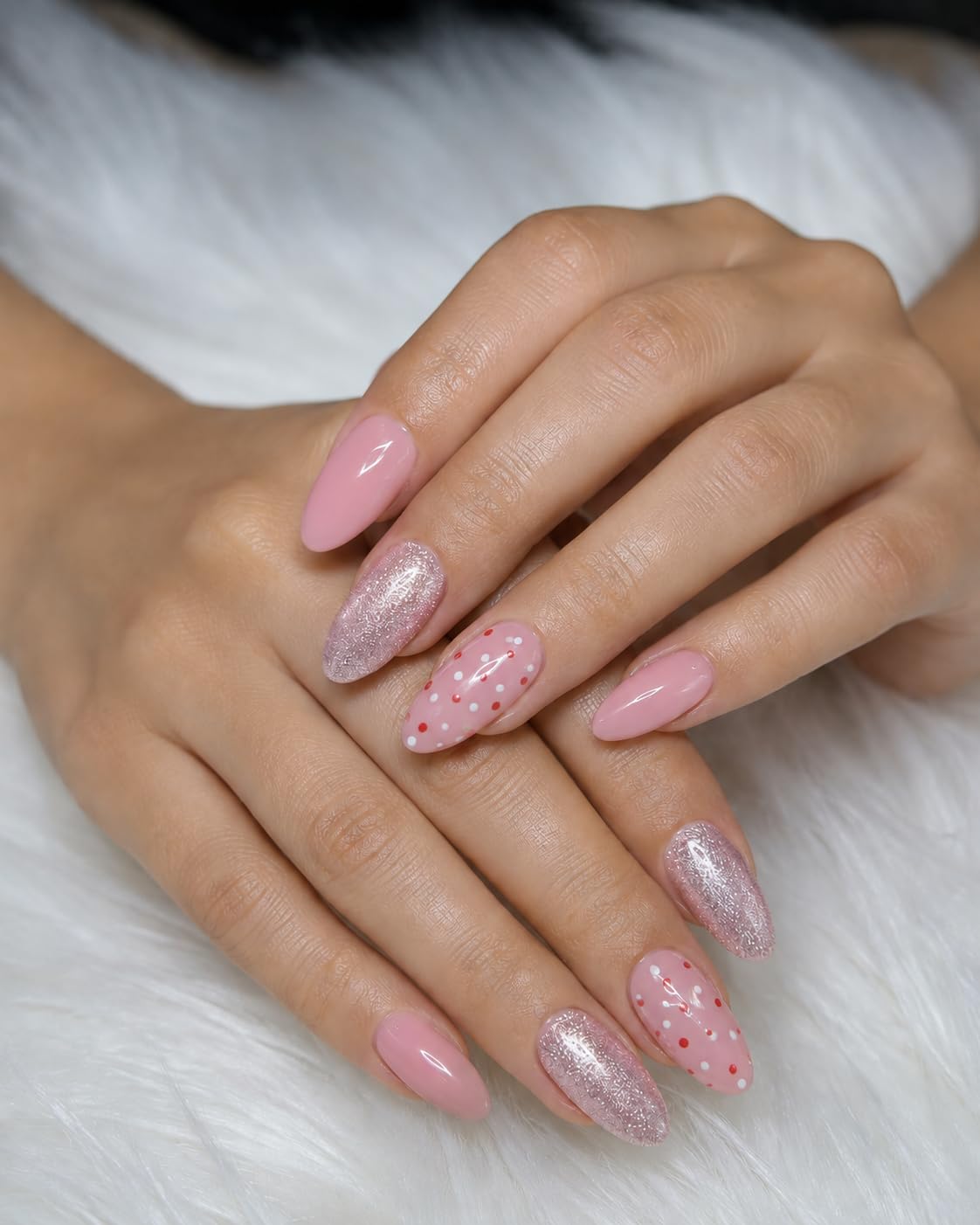 HANDMADE Baby Pink Cat Eye Almond Press On Nails Kit For Women and Girls Fake Nail Extensions | Reusable Nails Extension For Women With Glue Tab | Long Lasting Glossy Finish Artificial Nails | Easy to Apply Fake Nails For Salon Like Finish At Home | Stick-On manicure kit for Parties, Weddings and Gifts | Trendy Nails Art Set For All Occasions-image-26