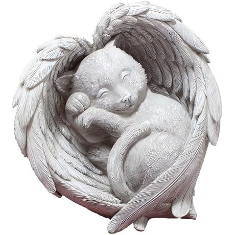 Cat Angel Memorial Garden Statue Stones