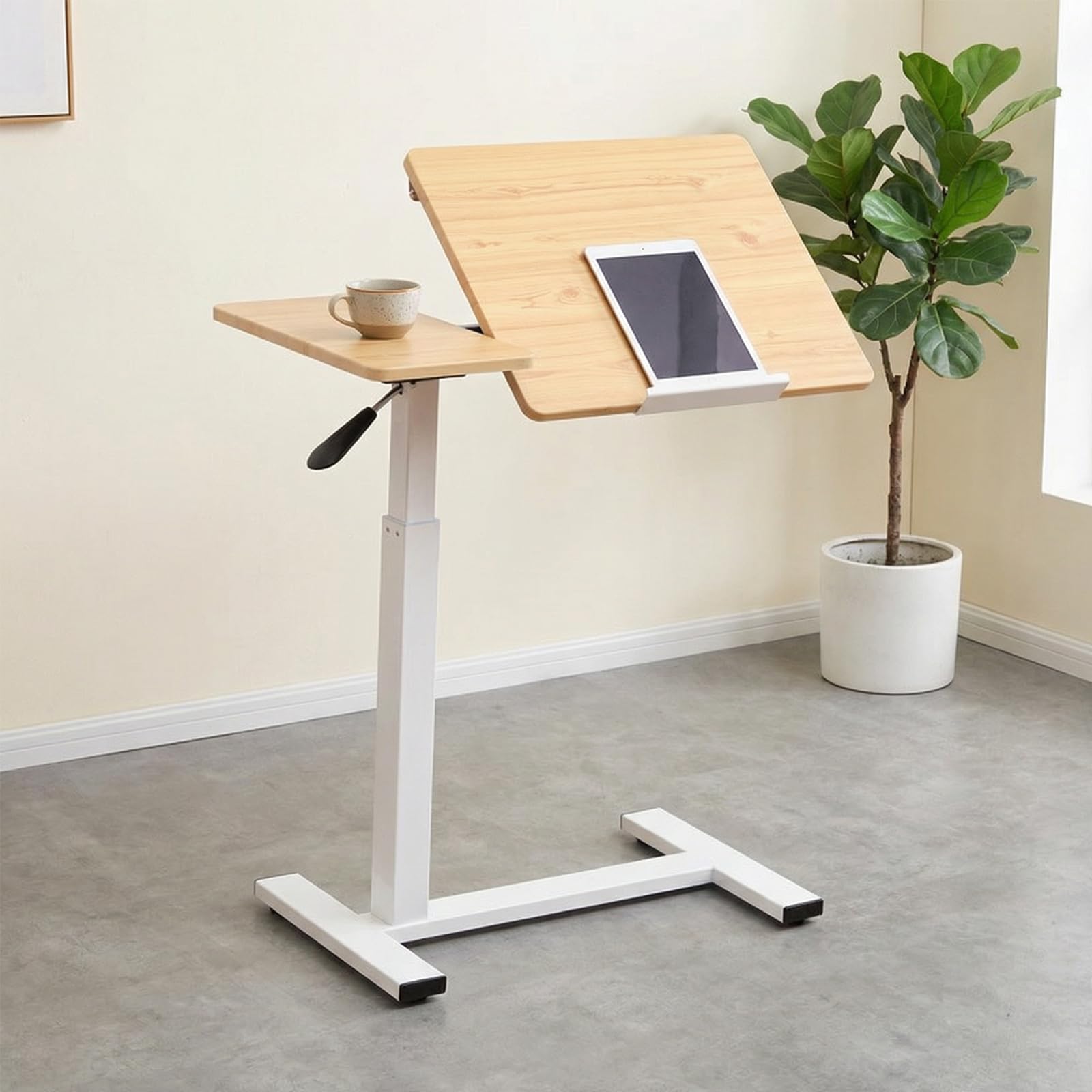 Amazon｜サイドテーブル 昇降式 無段階角度調整 高さ調節 隠し