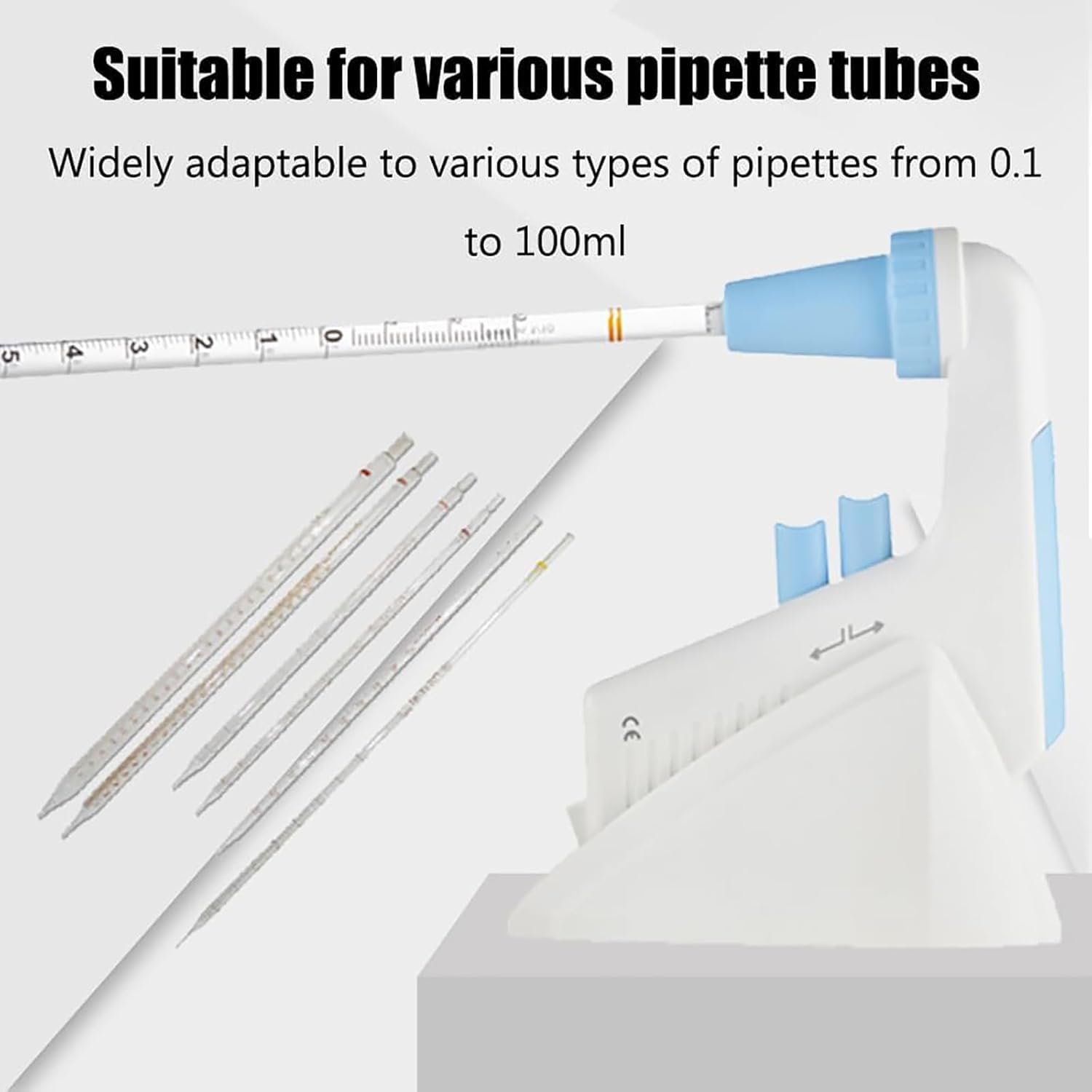 Pipeta Eléctrica, Pipeta De Volumen Ajustable De Gran Capacidad De 0,1-100 Ml con Filtro Hidrofóbico De 0,45 Um, Velocidad Ajustable Y 2 Modos De Drenaje para Investigación Científica