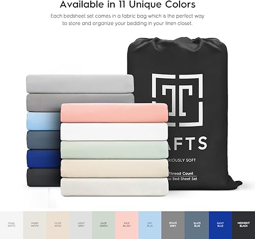 Miniatura 8 de TAFTS-Sábanas de bambú tamaño King - Juego de sábanas de viscosa de bambú 100% puro - Sábanas de bambú 400TC - 4 piezas - 17 pulgadas Deep Pocket -