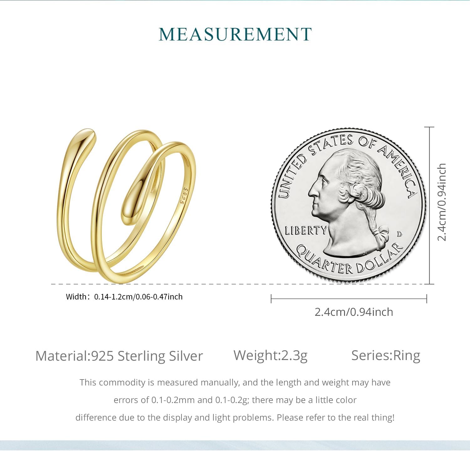 MUNDELL 925 Sterling Silver Simple Multi-layer Leaf Adjustable Ring Green Lucky Leaves Statement Ring for Women Promise Ring Fine Jewelry - Image 6