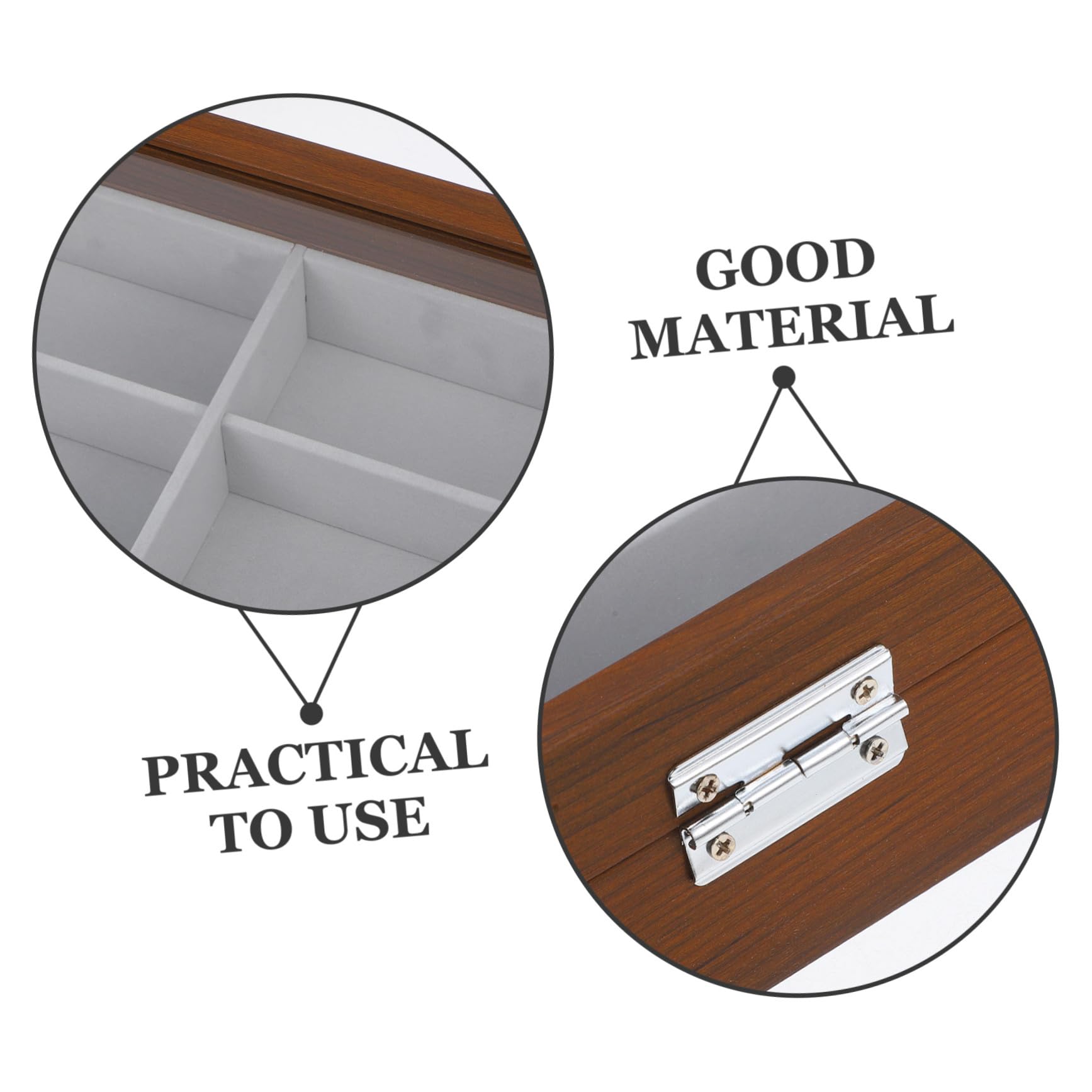 VALICLUD Boîte à Lunettes Bois Compartiments avec Couvercle Transparent Organisateur Élégant et Protecteur pour Lunettes de Intérieur Doux Rayures Portable pour Femme et Homme
