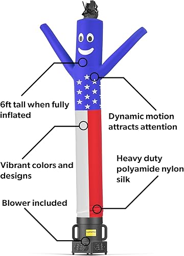 Miniatura 3 de LookOurWay Air Dancers - Juego de tubo inflable para hombre, 6 pies con soplador de 9 pulgadas de diámetro