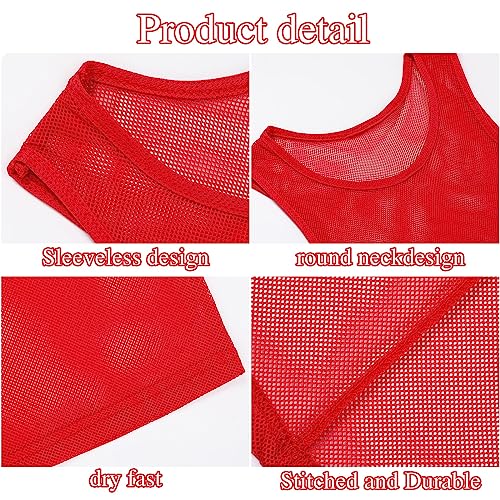 Image of Sintege 12 Pcs Soccer Pinnies Pennies Jersey Scrimmage Vest Sports Practice Jersey Mesh Basketball Vest for Youth Adult Kids