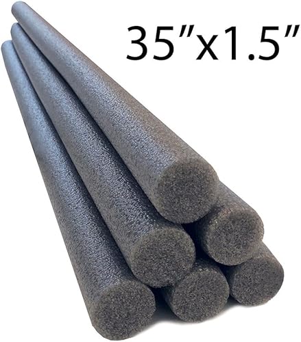 Miniatura 4 de Oodles of Noodles Varillas de espuma sólida de 1.5 x 35 pulgadas para proyectos de manualidades, paquete de 6, color gris