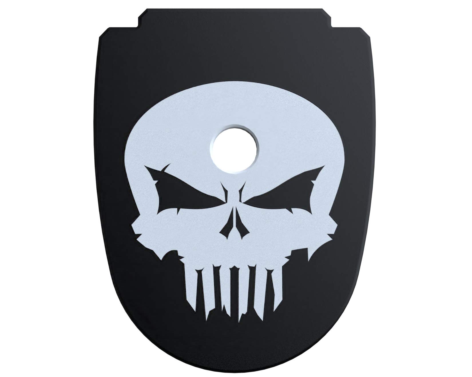 Rowe Tactical Sig P320 Magazine Base Plate - Black ROWE Punisher Skull Graphic - Fits 9mm .40 Cal .357 Sig