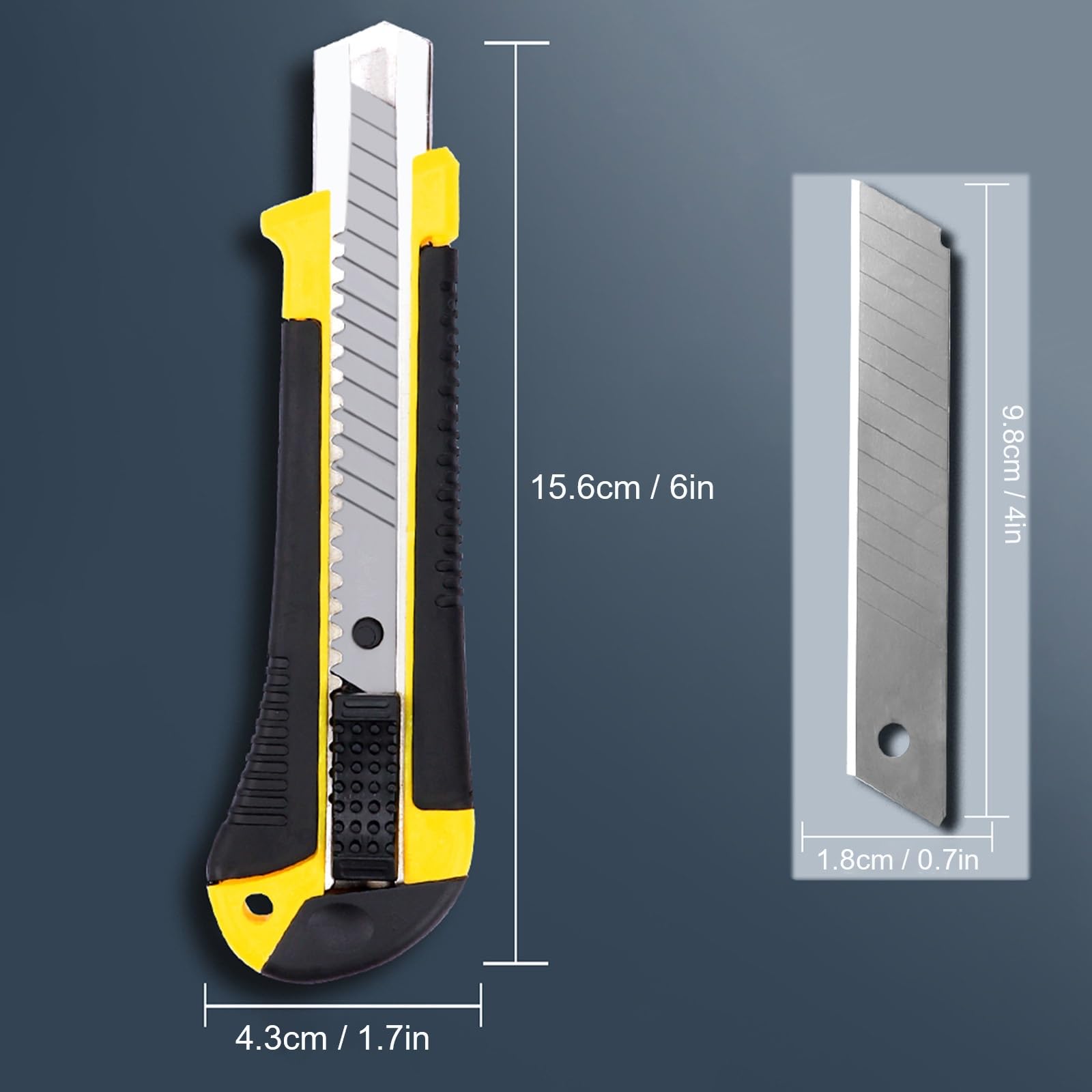 Cutter, Cutter de Seguridad, con Mango de Empuje Bloqueable, Mango Cómodo, for Oficina, Hogar, Manualidades, Pasatiempos, Cartón(20)