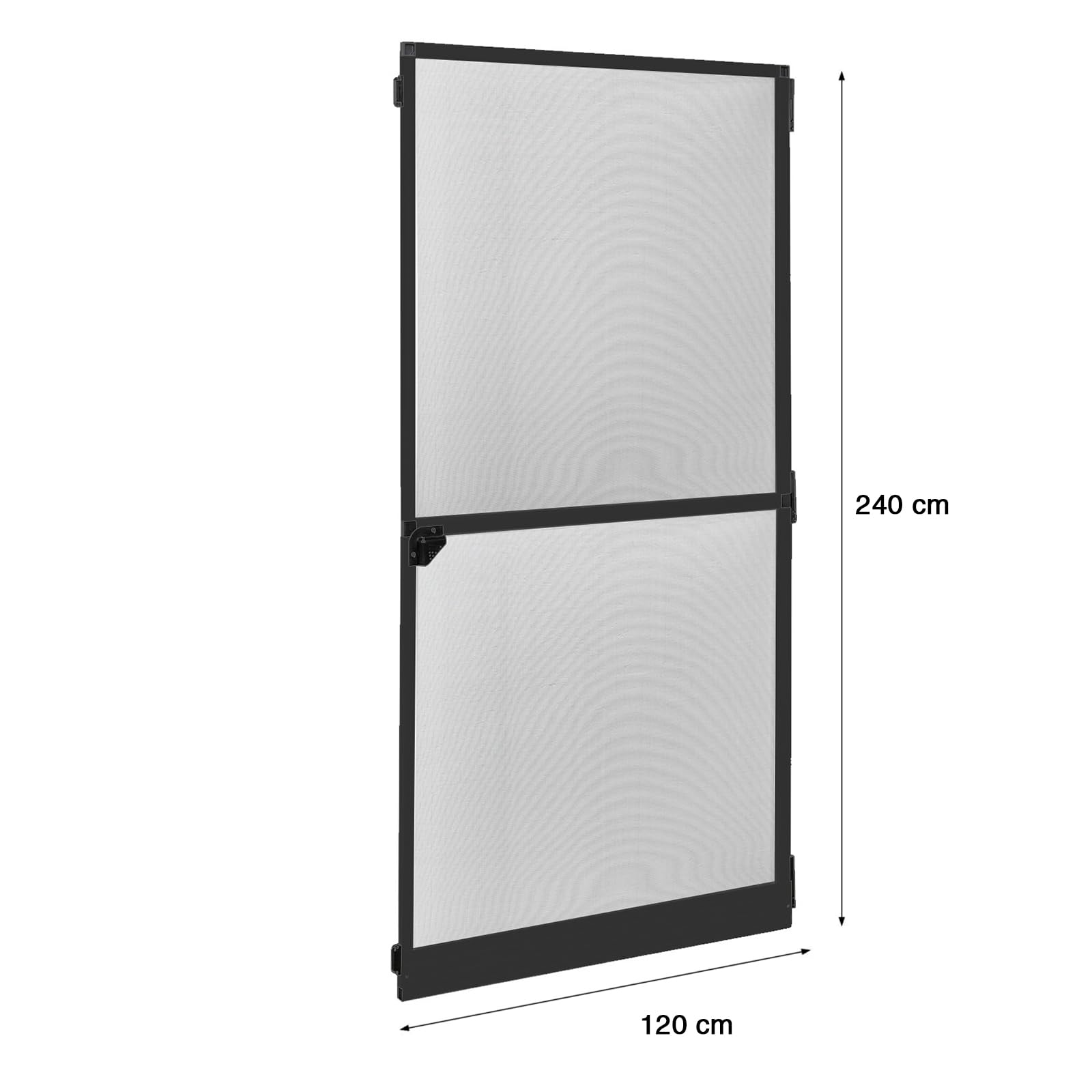 Grafner Fliegengitter Tür mit Alurahmen, Türschließer und Trittschutz, individuell zuschneidbar, Fiberglas-Gewebe, slim Fliegengitter Fliegenschutz Insektenschutz Balkontür (Anthrazit, 120 x 240 cm)
