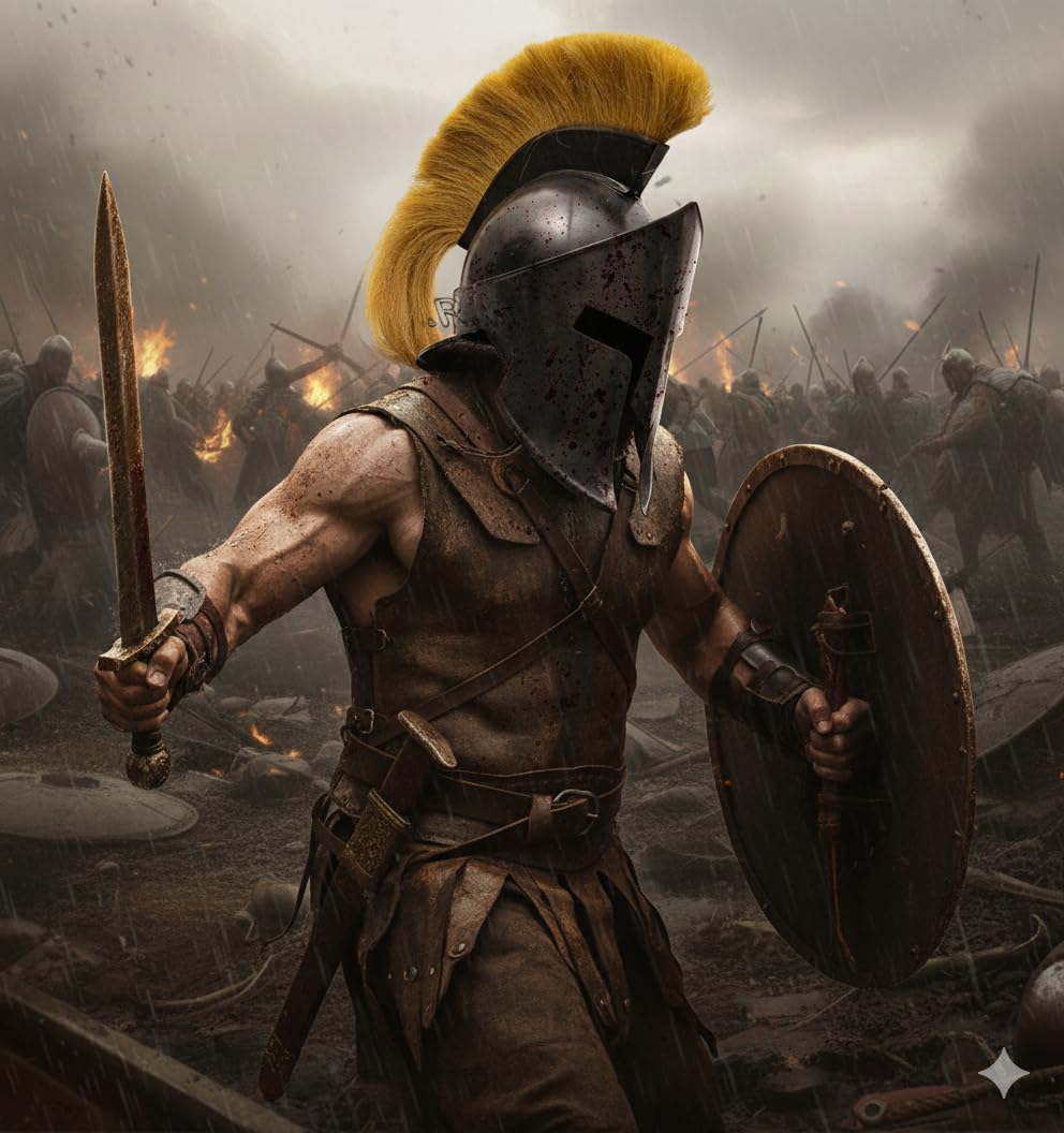 Nautical Replica Hub Griechischer Spartaner-Helm, schwarzes Finish mit gelber Feder für LARP, Cosplay, Renaissance-Messen, Halloween und historische Nachstellungen