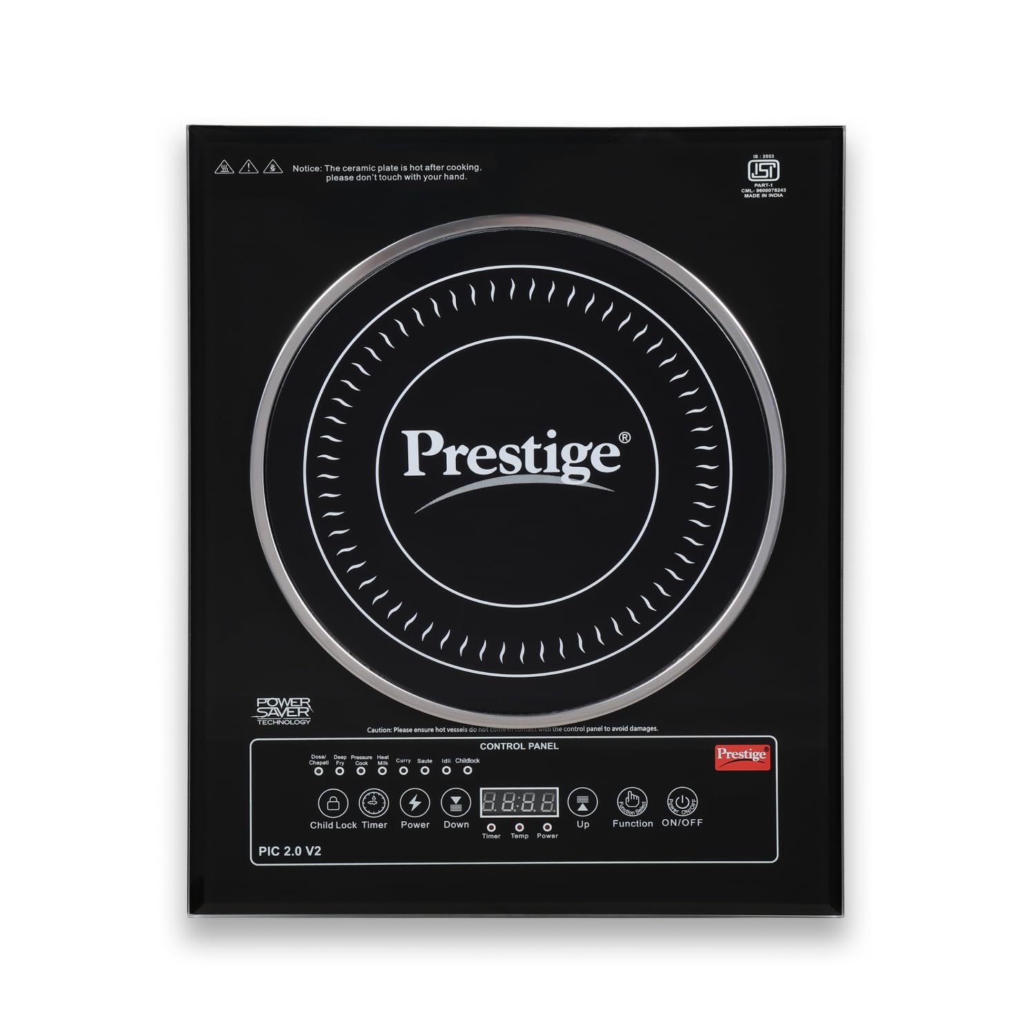 Prestige PIC 2.0 V2 2000-Watt Induction Cooktop with Touch Panel |Radiant|Black-image-9