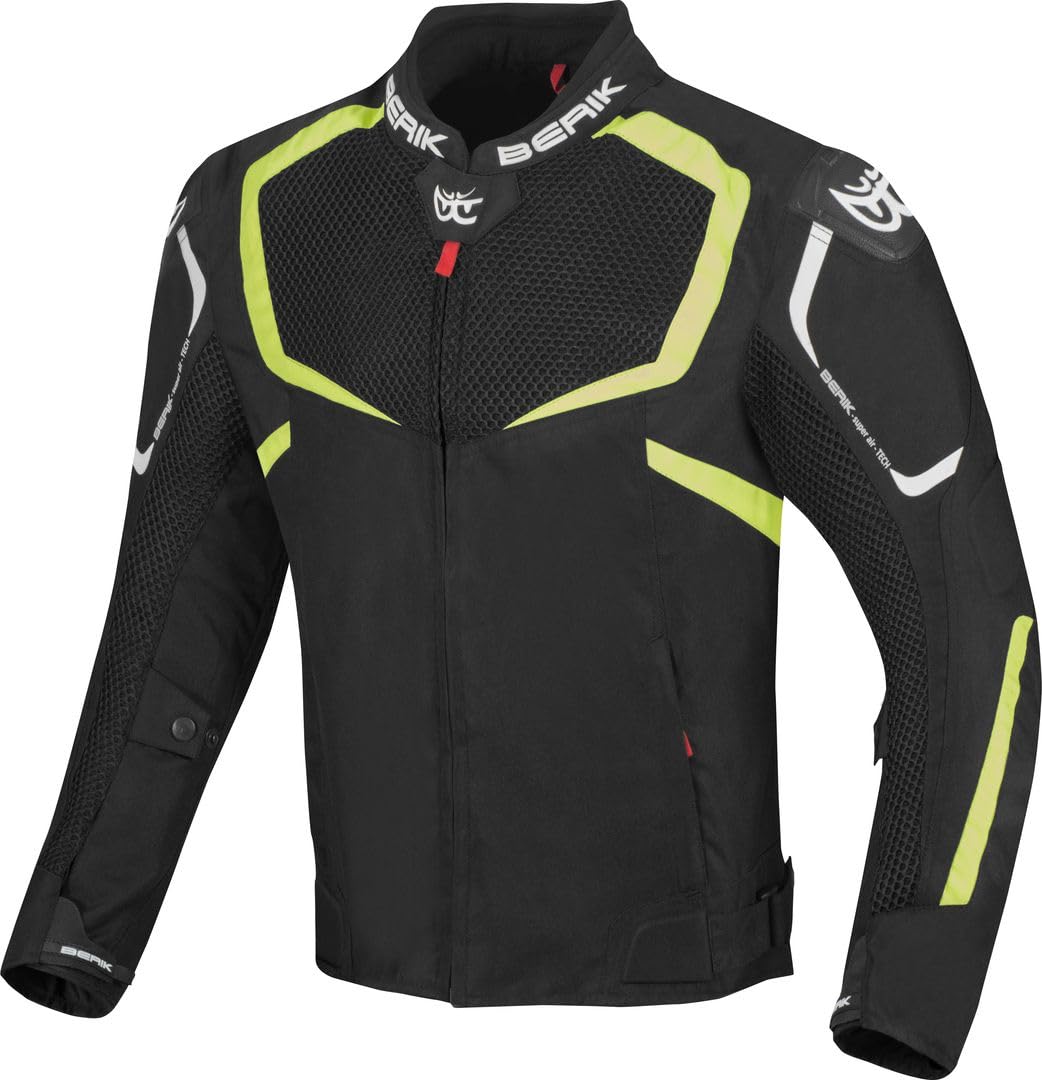 Berik X-Speed Air Kurtka tekstylna motocyklowa, czarny/biały/żółty odblaskowy, 56