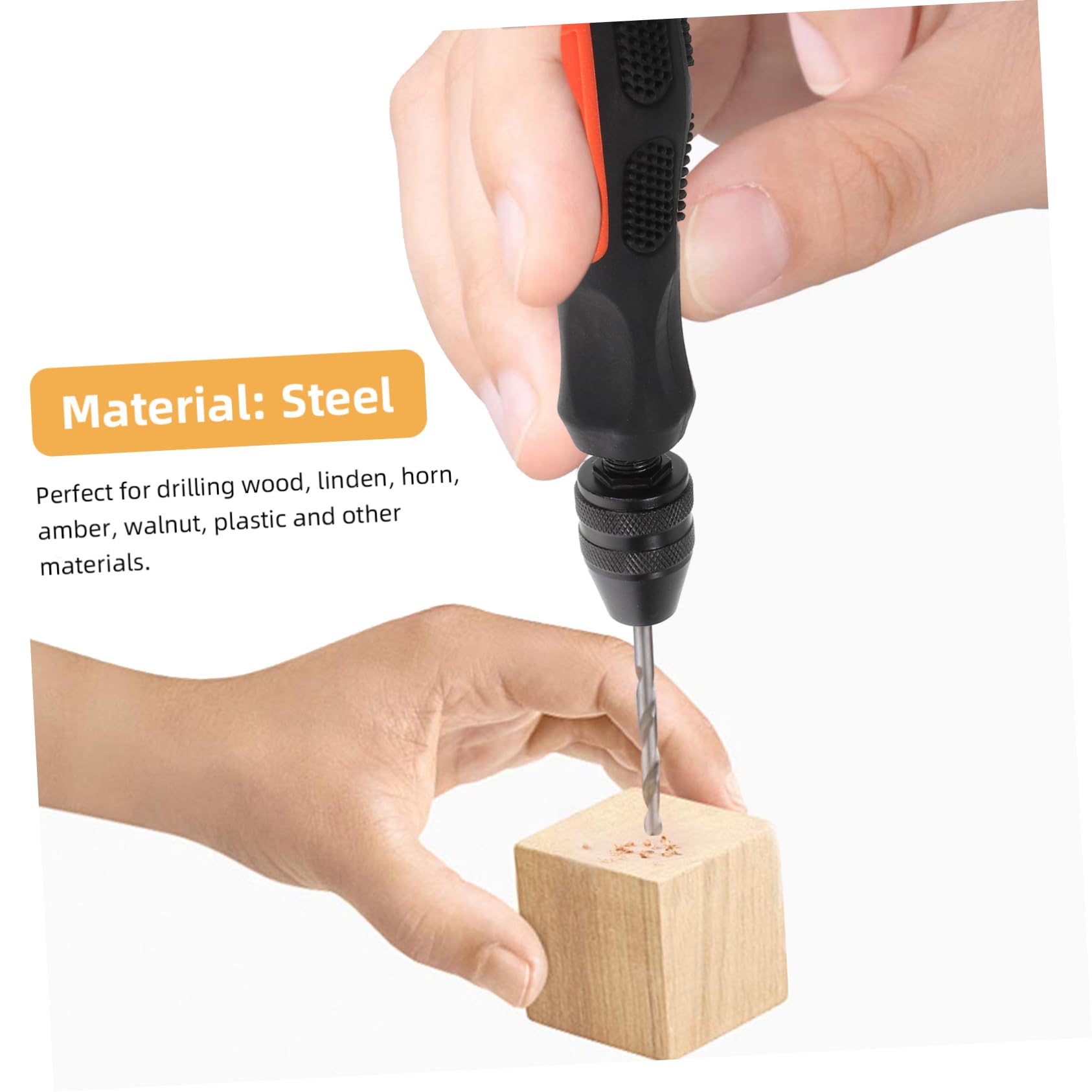 VILLCASE 2 Pezzi Trapano Manuale Piccolo Trapano Lavorazione Del Legno Trapano a Mano Artigianato Buco Mestiere Punte Per Modellismo Strumento Per Modellatori Mini Perforazione Nero