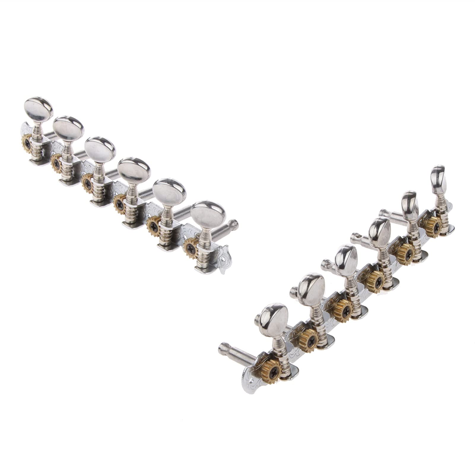 Pioli Chitarra Corde Ricambio L + R Sintonizzatori Tuning Pegs con Acc d'Argento per Chitarra Acustica A 12 Corde