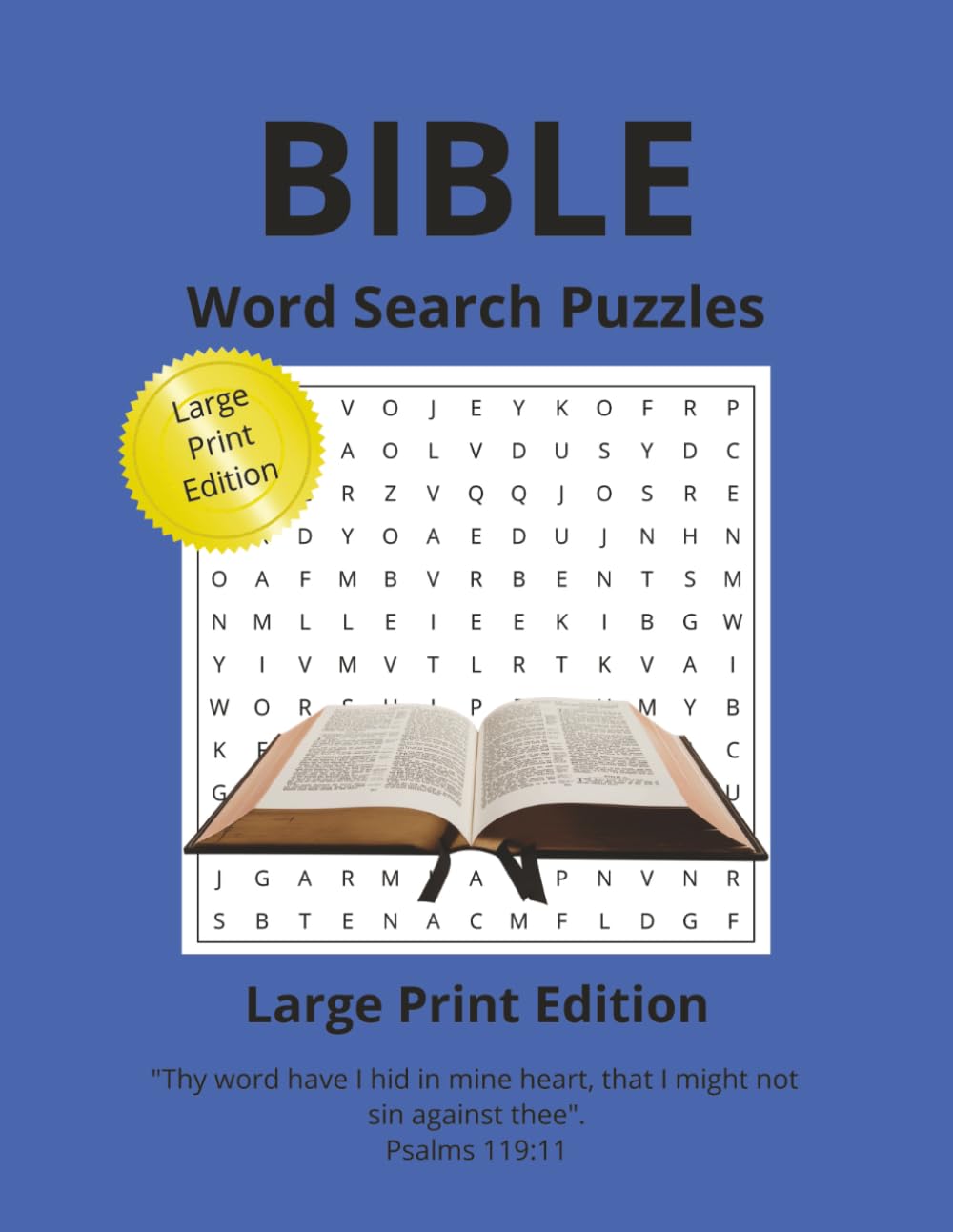 BIBLE Word Search Puzzles Large Print Edition: Large Print Faith-Themed Puzzles | 8.5x11 inches, 110 pages | 55 Puzzles _Gift for Vacation, Holidays and Relaxation