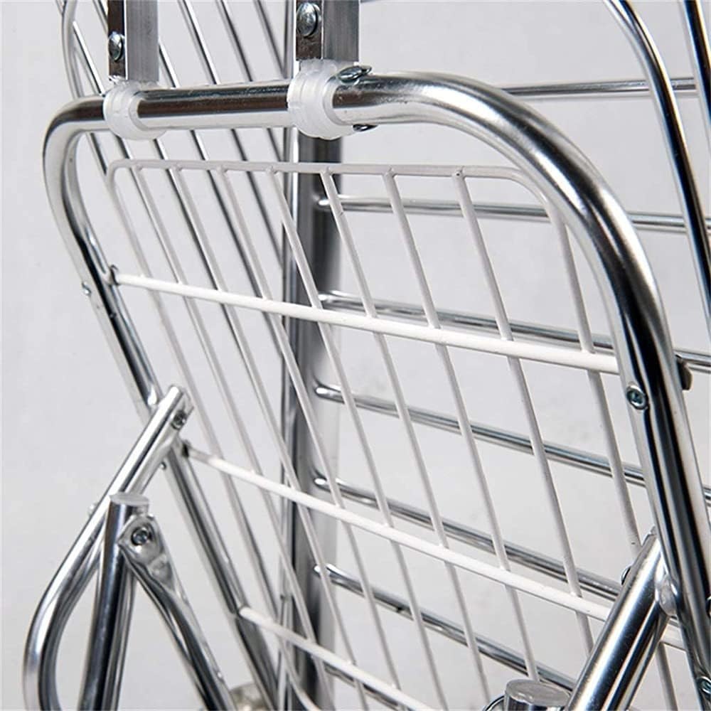Trolleys,Aluminum Alloy Shopping Folding Market Cart Basket for Climb Stairs with 8 Wheels