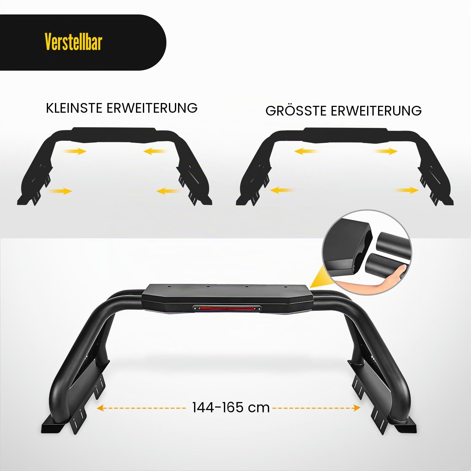 Nilight Truck Bed Chase Rack Überrollbügel für Dodge Ram 1500 2014-2023 Chevrolet Silverado/GMC Sierra 1500 2015-2023 F150 2014-2023 Tundra 2016-2023 Tacoma passt volle Größe Trucks 2 Jahre Garantie
