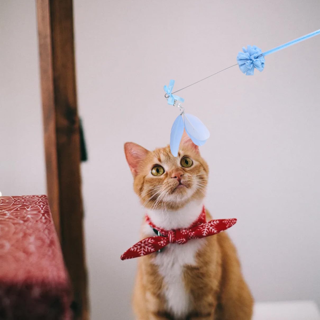 Toddmomy 9pièces Jouet Interactif pour Chat Baguette à Plumes Et Clochettes Accessoires Amusants pour Chats De Teasers