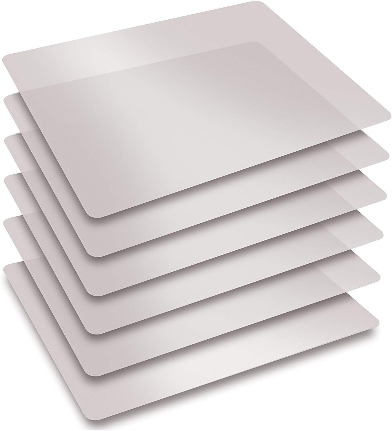Better Kitchen Products 15" x 12" Extra Thick Flexible Frosted Clear Plastic Cutting Mats, Set of 6