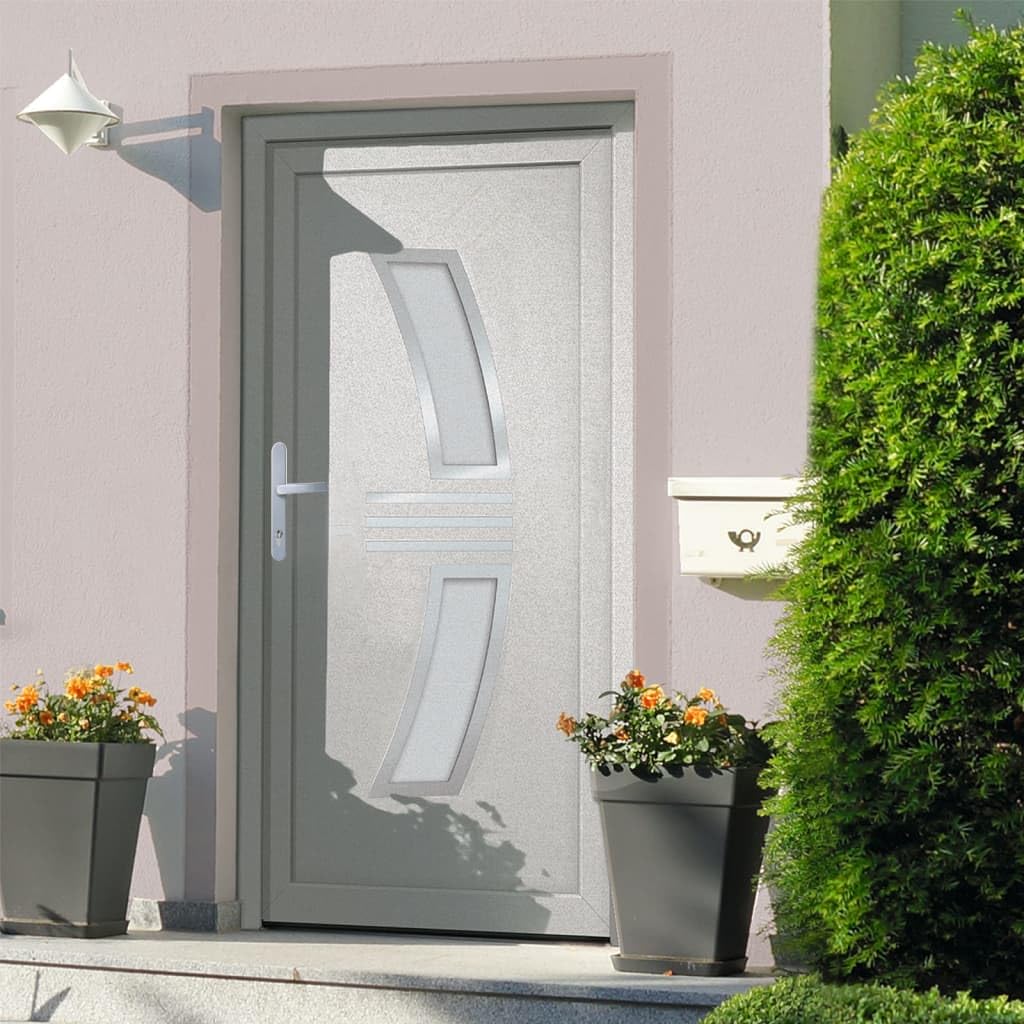 vidaXL Porta di Ingresso Destra/Sinistra Antracite e Bianco Misure Diversi