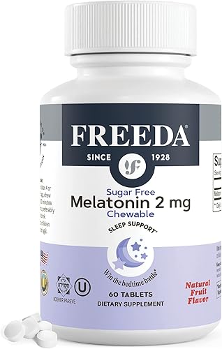 Miniatura 7 de FREEDA Melatonina masticable  Kosher 2 mg Melatonina Masticables  Melatonina para adultos y niños Melatonina Natural Ayuda para dormir para adultos