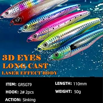 フィッシングルアー 110mm 50g Amazon | 110 ミリメートル 50 グラムシンキングペンシル釣り