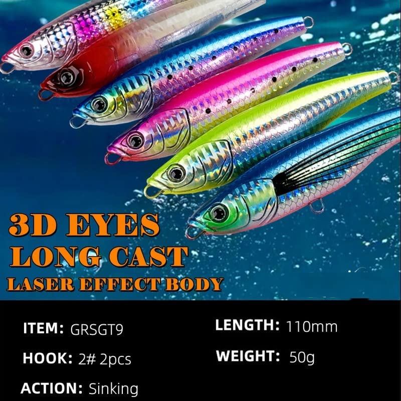 Amazon | 110 ミリメートル 50 グラムシンキングペンシル釣りルアーワ