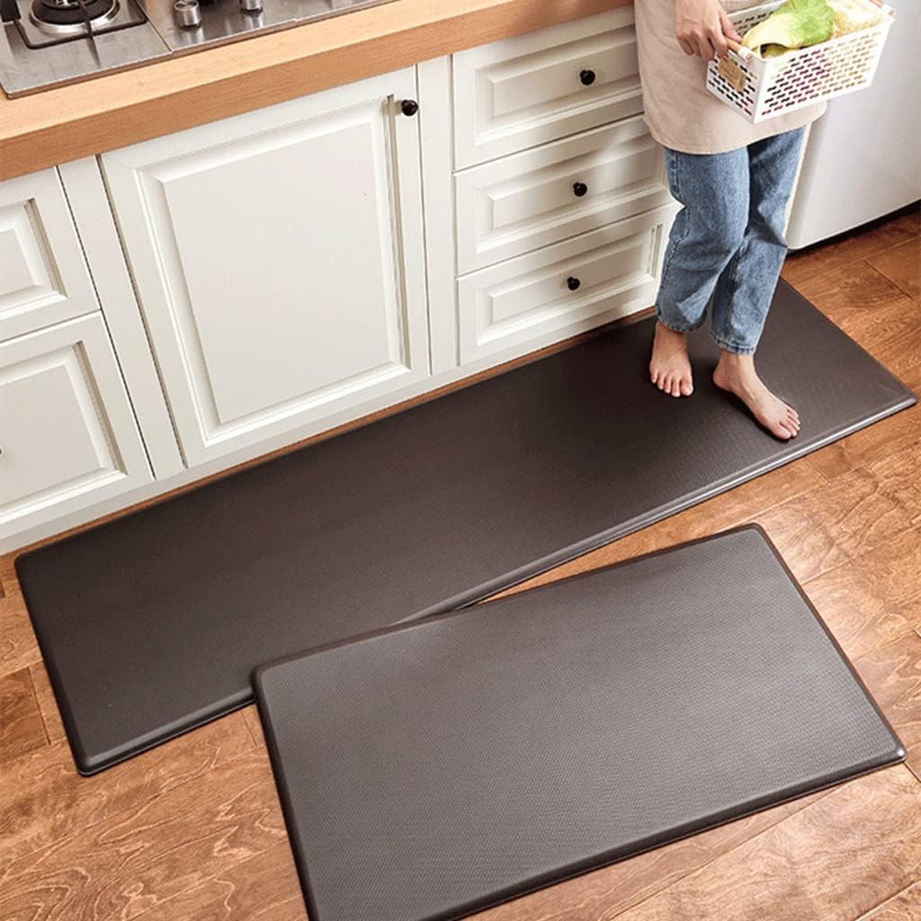 Kitchen Doormats Long Strip Floor Mat Solid Color Thickened PU Leather Carpet Can Be Scrubbed Rug