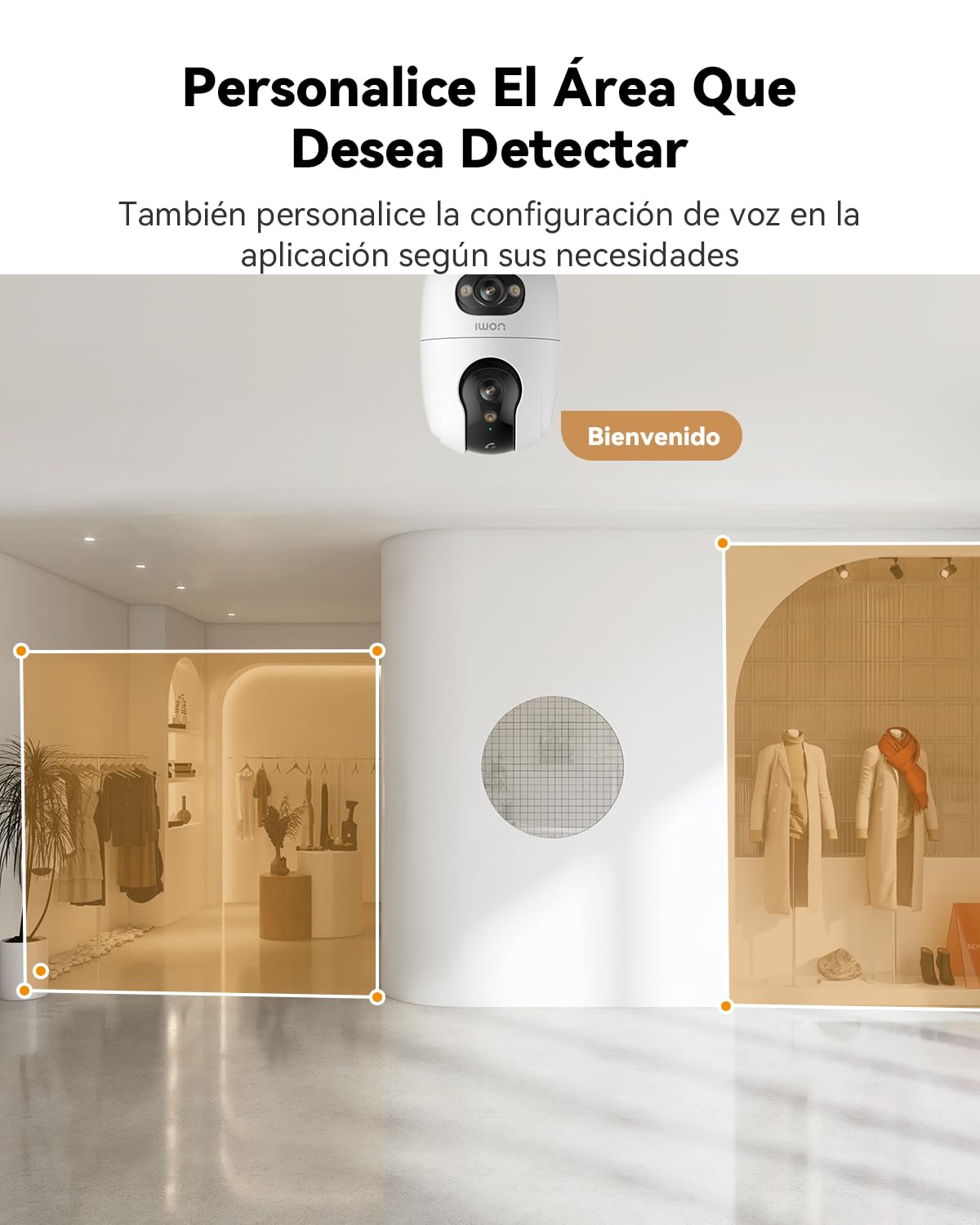 Imou 6MP(2K+2K) Cámara IP WiFi Doble Lente, 2.4/5Ghz Cámara Vigilancia WiFi Interior, Visión Nocturna en Color, Detección de Humana, Botón para Llamar, Admite Tarjeta SD hasta 512 GB, Ranger 2C Dual