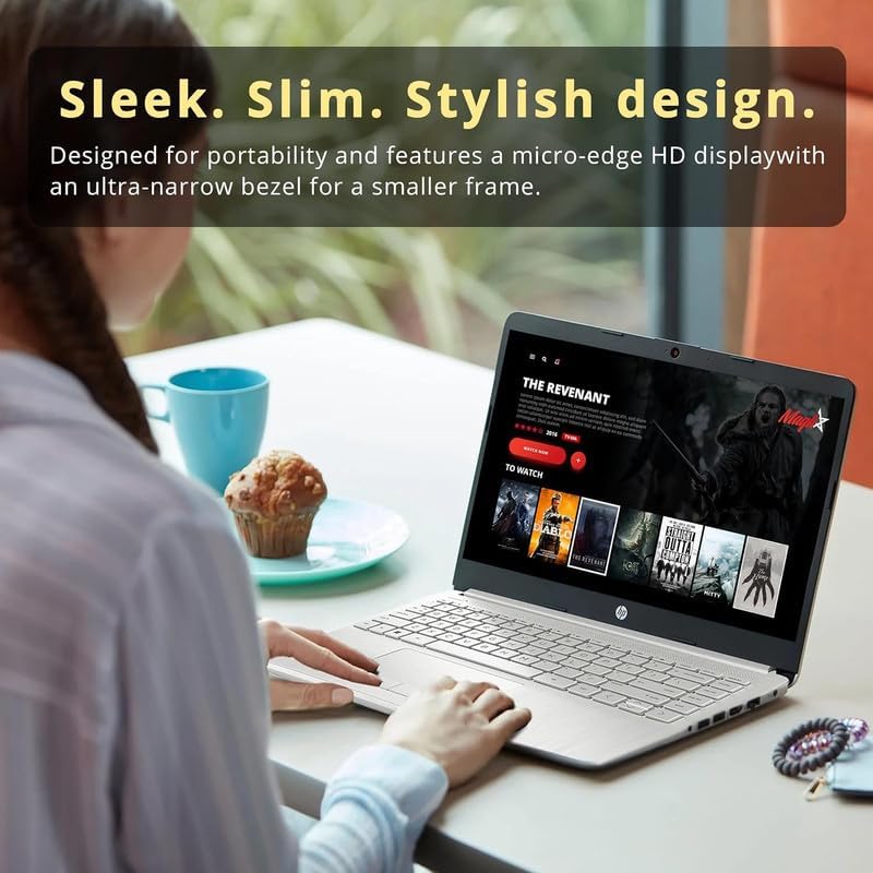 HP 2024 14" Laptop Notebook Thin Light Students Business, Quad-Core Intel N4120, 8GB RAM, 256GB (128GB eMMC+ 128GB Card), 1 Year Office 365, Webcam WiFi, Windows 11S, HubxcelAccessory Silver 8GB RAM | 256GB Storage Natural Silver image 7 of 9 B0D1LHQC42