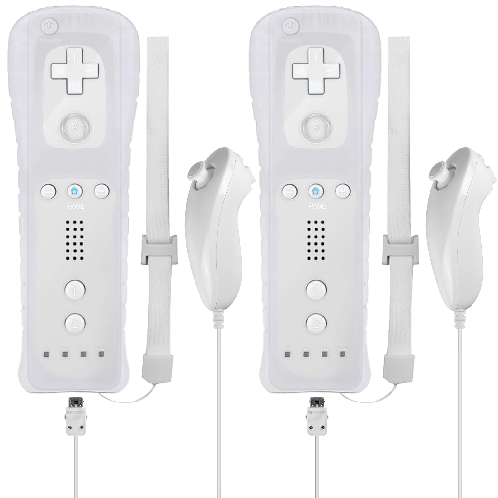 GBKDQQ Pack de 2 manettes Wii Remote, télécommande Wii avec Nunchuk, manette Nunchuk pour télécommande Wii Plus, poignée de jeu Jostick (Blanc)