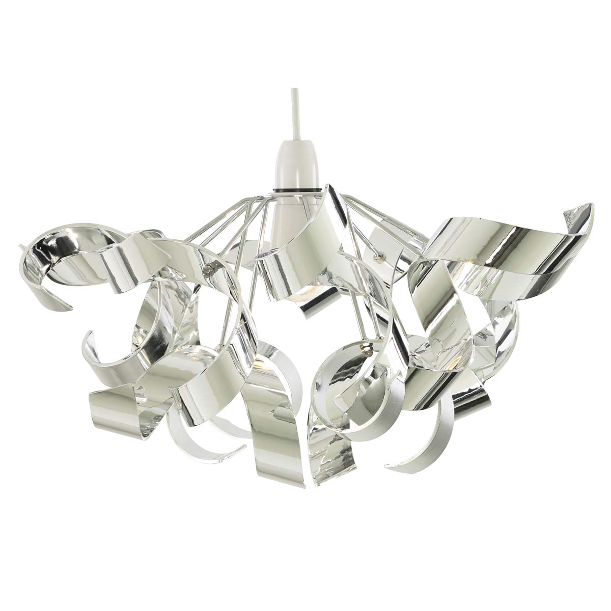 Lighting Collection Chrome Modern And Sleek 1 Light Curl Design Pendant Shade,