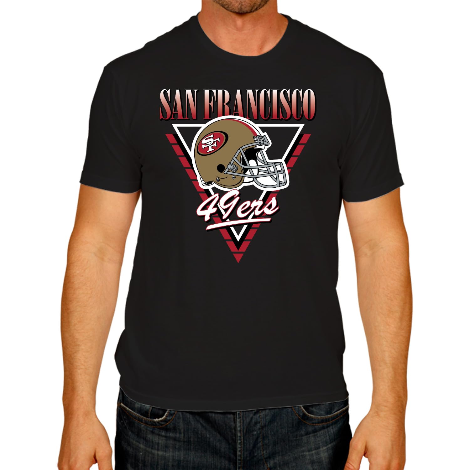 NFL Adult Retro Triangle Unisex T-Shirt, Tag-Less Comfortable Football Apparel, Officially Licensed