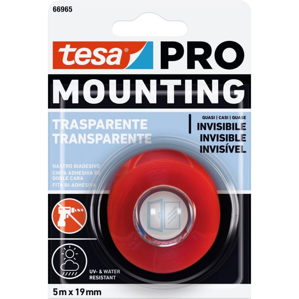 12PZ TESA NASTRO BIADESIVO MOUNTING PRO TRASPARENTE MT5X19MM. Nextradeitalia