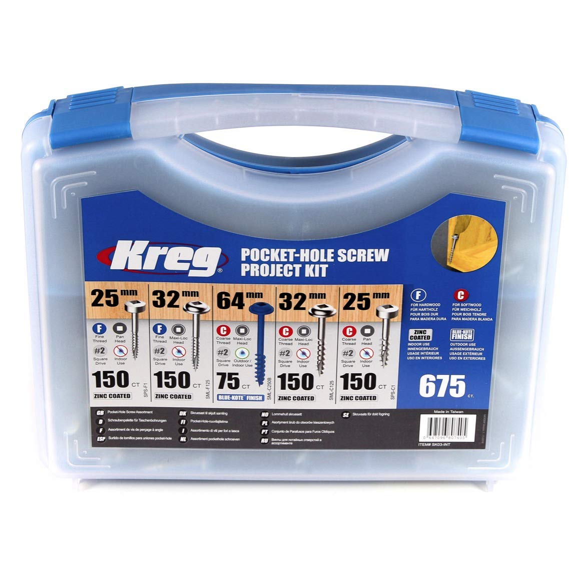 Kreg Set di viti da taglio 675 pezzi