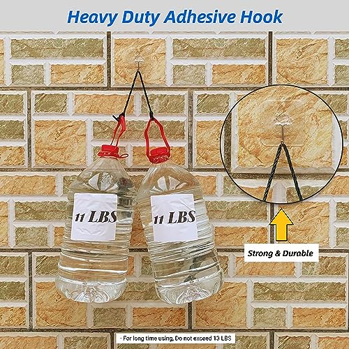 Image of Adhesive Hooks, 24 Pack Heavy Duty Sticky Hooks, Transparent Removable Adhesive Hooks for Hanging, Wall Hooks Can be Used for Kitchen Bathroom Shower Outdoor Home Improvement, Waterproof and Rustproof