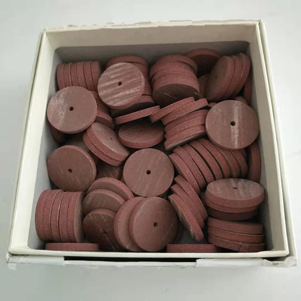 100pcs Dental Silicone Rubber Polishing Wheels, Rotary Tool Lab Jewelry Polishing Disc Brown Color
