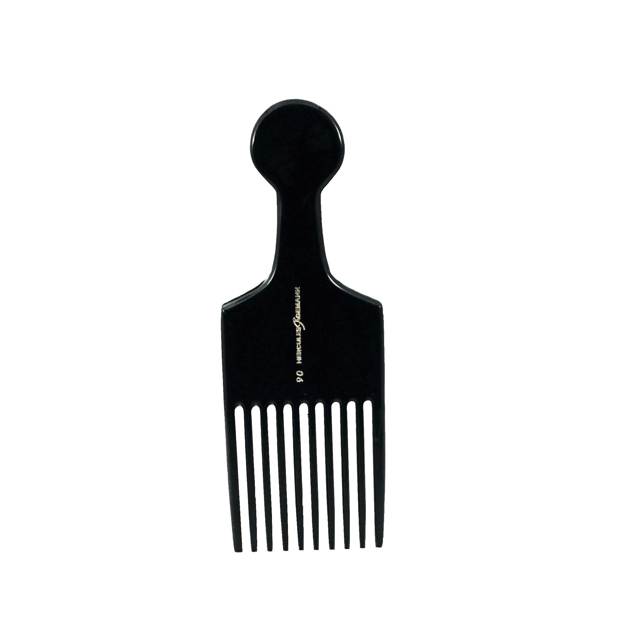 Hercules Sagemann 90 Hard Rubber Pick Comb. 10 Tooth Extra Coarse, 6.75in Tall Hard Rubber Thick Hair Pick Comb, Hair Comb for Afro Hair, Hair Pick for Women and Men, Hair Comb for Everyday Hair