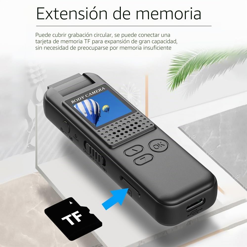 Andoer Body Cam con audio y video mini cámara corporal True 1080P cámara de cuerpo pequeño cámara de video de bolsillo personal Cámara portátil para cursos Fechado carrera entrega casa policía