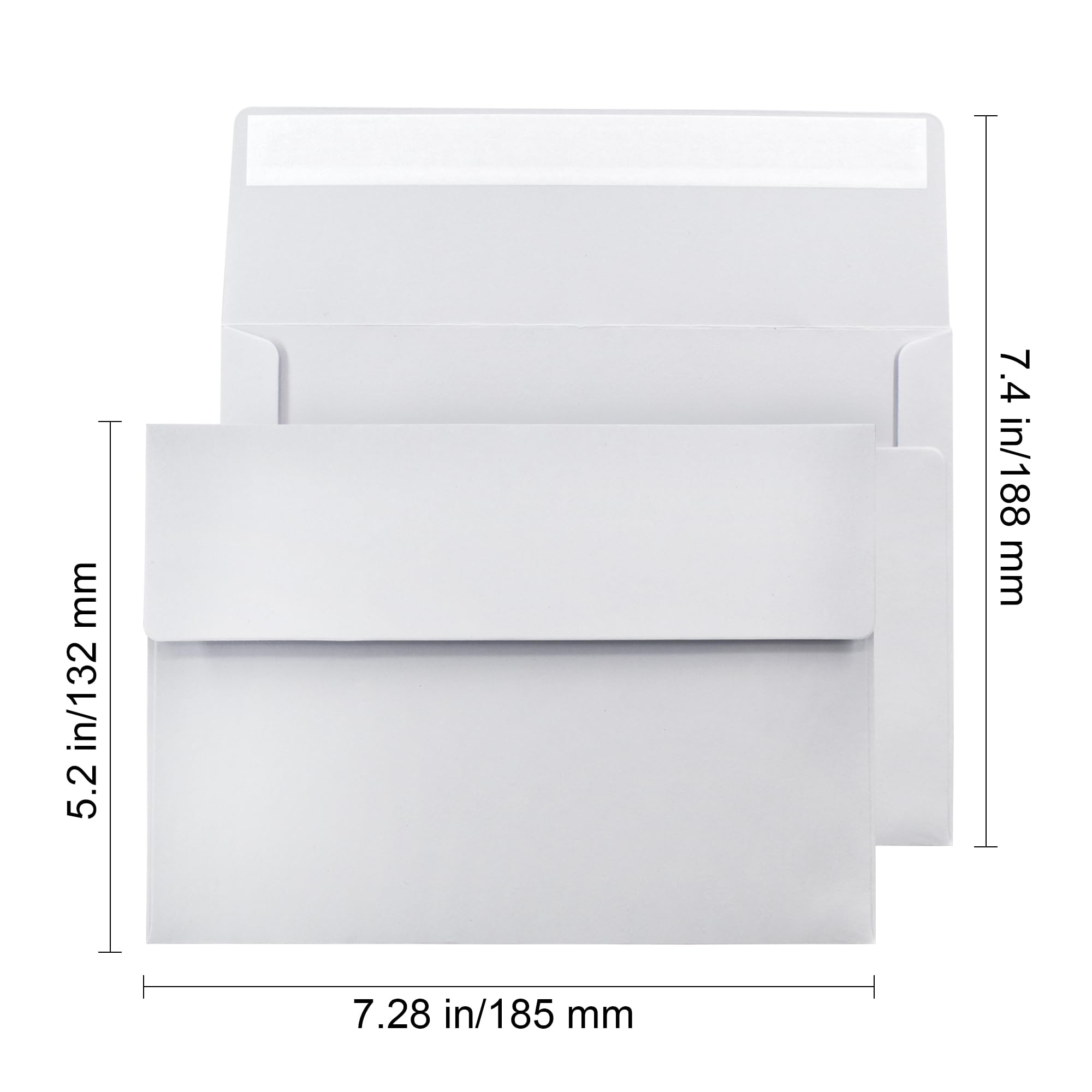 VANRA 150 Pack A7 Invitation Envelopes for 5x7 Greeting Cards Self Seal A7 White Envelopes Bulk Gummed Flap for Wedding Invitations - Image 2
