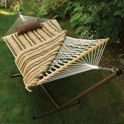GrillsGoneWild Cotton Rope Hammock Stand Pad and Pillow Combination
