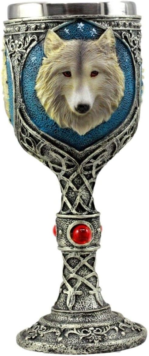 Pacific Giftware Lone Wolf Celtic Magic 7oz Wine Chalice Goblet
