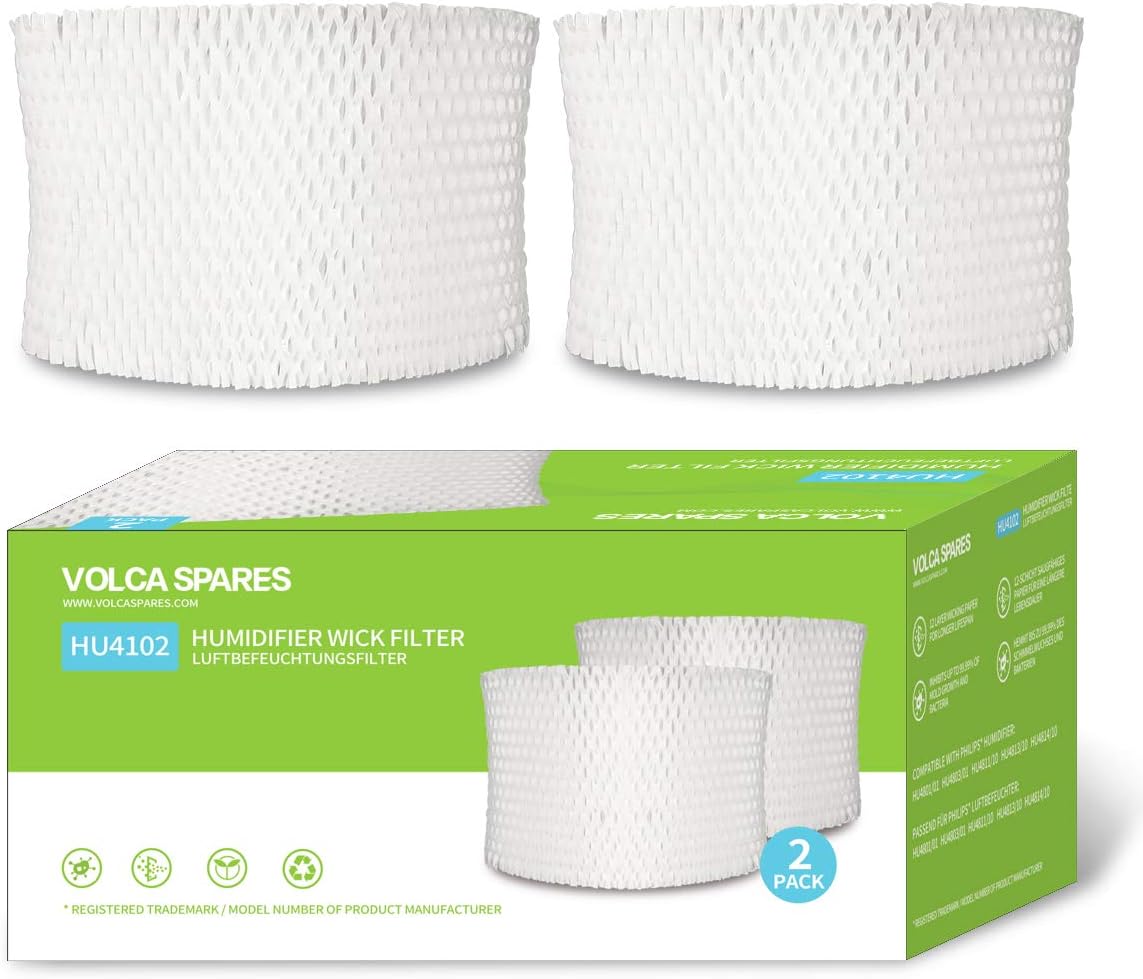Volca Spares 2 Pack Replacement Filter HU4102 / 01 for Philips Humidifier 4801 4802