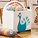 3 Sprouts Toy Storage Organizer: Toy Box Cube Organizer for Playroom, Nursery - Foldable Storage Bin - Peacock