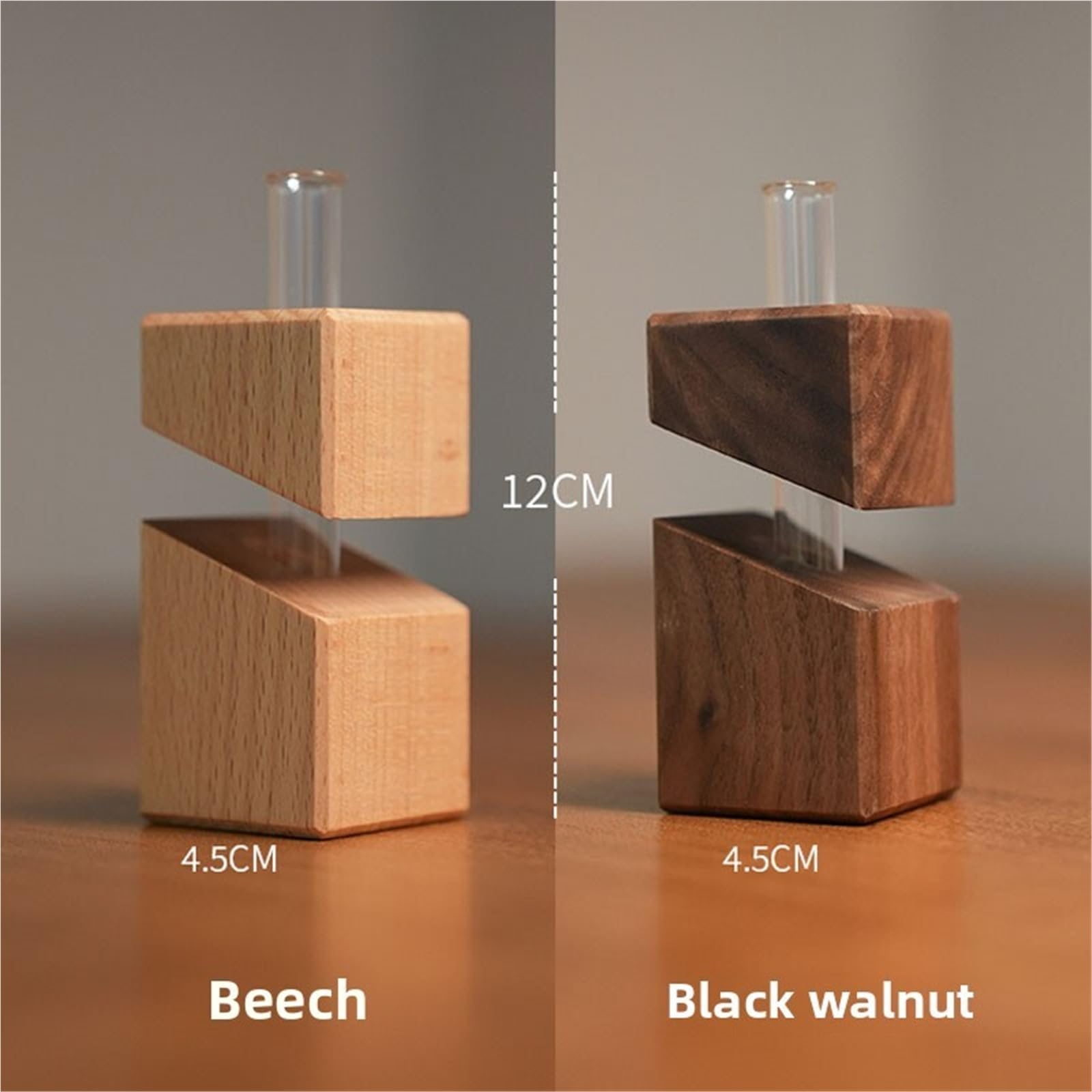 Wandvase Geometrische Wandvase aus massivem Holz