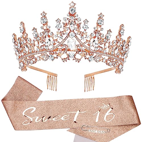 Diadème pour filles et écharpe de fête décoration anniversaire 16 ans