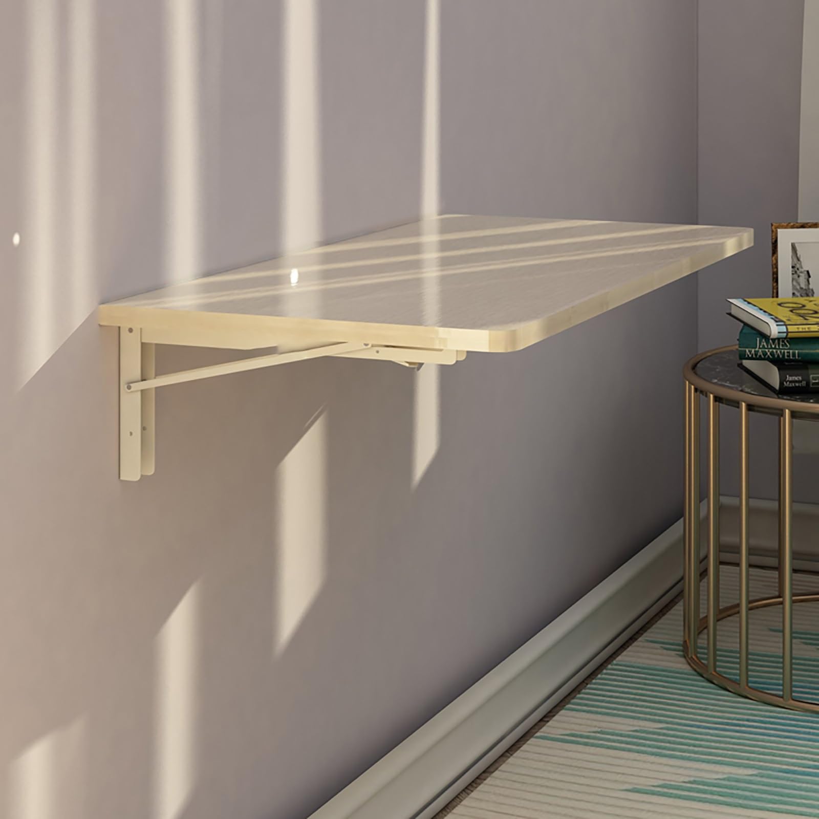 Table pliante murale gain de place pour cuisine et bureau compact