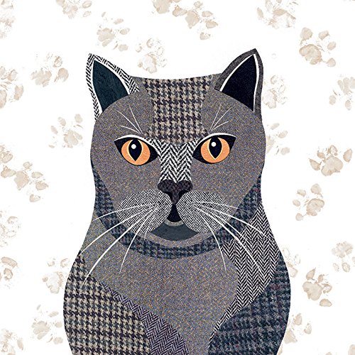 British Short Hair Toile Imprimée Simon Hart Art Félin Coeur